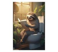 Jigsaw Puzzles for Adults 75x50cm/1000pcs Sloth Toilet Newspaper Jigsaw Puzzle Hands-on Game Difficult Challenge Gifts for Friends And Family 75x50cm/1000pcs