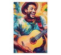 Jigsaw Puzzles for Adults 75x50cm/1000pcs Smiling Guitarist Painting Puzzle for Adults Relaxing Games Perfect Decoration for Birthday, Chrismas 75x50cm/1000pcs
