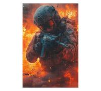 Jigsaw Puzzles for Adults 75x50cm/1000pcs Soldier in Fire Puzzle for Adults Brain Teaser Game Precision Cutting Great Gift for Gaming 75x50cm/1000pcs