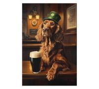 Jigsaw Puzzles for Adults 75x50cm/1000pcs St. Patrick’s Day Irish Setter in A Pub Jigsaws for Adults Relaxing Games Improve Memory for Birthday, Chrismas 75x50cm/1000pcs