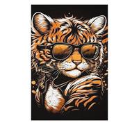 Jigsaw Puzzles for Adults 75x50cm/1000pcs Stylish Tiger with Sunglasses Jigsaws for Adults Relaxing Games Difficult Challenge Christmas Birthday Gifts 75x50cm/1000pcs