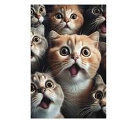 Jigsaw Puzzles for Adults 75x50cm/1000pcs Surprised Cats Compilation-1 Puzzle for Adults Brain Teaser Game Precision Cutting Great Gift for Gaming 75x50cm/1000pcs