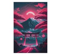 Jigsaw Puzzles for Adults 75x50cm/1000pcs Torii Gate Under A Pink Moon Jigsaws for Adults Relaxing Games Difficult Challenge Christmas Birthday Gifts 75x50cm/1000pcs