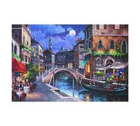 Jigsaw Puzzles for Adults 75x50cm/1000pcs Venetian Night Canal Puzzle Jigsaw Relaxing Games Analysis And Logic Unique Birthday And Xmas Gifts 75x50cm/1000pcs