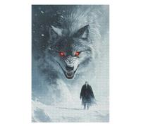 Jigsaw Puzzles for Adults 75x50cm/1000pcs White Wolf Encounter Puzzle for Adults Relaxing Games Perfect Decoration for Birthday, Chrismas 75x50cm/1000pcs