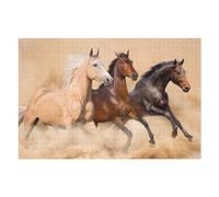 Jigsaw Puzzles for Adults 75x50cm/1000pcs Wild Horses Galloping in Desert Dust Jigsaw Relaxing Games Analysis And Logic Unique Birthday And Xmas Gifts 75x50cm/1000pcs