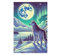 Jigsaw Puzzles for Adults 75x50cm/1000pcs Winter Wolf Under Full Moon Jigsaw Puzzle Hands-on Game Difficult Challenge Gifts for Friends And Family 75x50cm/1000pcs