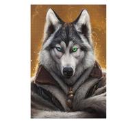 Jigsaw Puzzles for Adults 75x50cm/1000pcs Wolf in Armor Portrait Puzzle for Adults Brain Teaser Game Precision Cutting Great Gift for Gaming 75x50cm/1000pcs