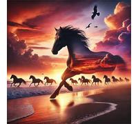 Jigsaw Puzzles for Adults 80 Pieces Sunrise Animals Horses, Puzzles for Adults, Challenging Game, Impossible Hard Challenge, Puzzle for Adult 80 Pieces