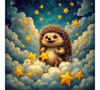 Jigsaw Puzzles for Adults 80, Star Animal Hedgehog Puzzle for Adults, Memory Games, Logic Puzzles, Impossible Hard Challenge, Relaxation, Puzzle 80 Pieces