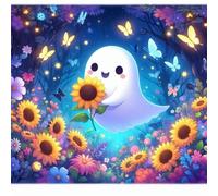 Jigsaw Puzzles for Adults 80, Sunflower Butterfly Ghost Puzzle for Adults, Memory Games, Logic Puzzles, Impossible Hard Challenge, Relaxation, Puzzle 80 Pieces