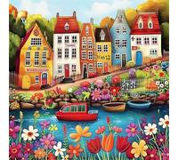 Jigsaw Puzzles for Adults 80, Towns Rivers Flowers Puzzle for Adults, Memory Games, Logic Puzzles, Impossible Hard Challenge, Relaxation, Puzzle 80 Pieces