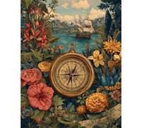 Jigsaw Puzzles for Adults 90 Compass Sailboat, 90 Piece jigsaw puzzles for adults Classic Educational Games Home Decoration Puzzle