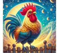 Jigsaw Puzzles for Adults 90, Moon Rooster Puzzle for Adults, Memory Games, Logic Puzzles, Impossible Hard Challenge, Relaxation, Puzzle 90 Pieces