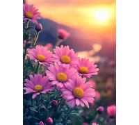 Jigsaw Puzzles for Adults 90 Piece Pink Daisies River, Jigsaws 90 pieces for adults Family Activity, Challenging puzzles Games, Colourful, Beautiful Decoration Puzzle