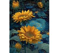 Jigsaw Puzzles for Adults 90 Piece Sunflowers Pond Lotus, Jigsaws 90 pieces for adults Family Activity, Challenging puzzles Games, Colourful, Beautiful Decoration Puzzle