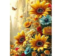 Jigsaw Puzzles for Adults 90 Piece Valley Yellow Sunflower, Jigsaws 90 pieces for adults Family Activity, Challenging puzzles Games, Colourful, Beautiful Decoration Puzzle