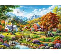 Jigsaw Puzzles for Adults 90 Pieces,Farm Scenery Tractors jigsaw puzzle 25x20 cm Challenging DIY Puzzle for Home Decoration,Family puzzles Perfect for Game