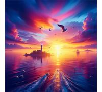 Jigsaw Puzzles for Adults 90 Pieces Sunrise Island Ocean, Puzzles for Adults, Challenging Game, Impossible Hard Challenge, Puzzle for Adult 90 Pieces