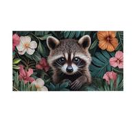 Jigsaw Puzzles for Adults 900 Piece, Puzzle Educational Games, Challenging Puzzle Game for The Whole for Women, Gifts for Men, DIY Craft Puzzles for Home Decoration Gifts, Theme: Raccoon Flowers h-509