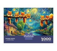 Jigsaw Puzzles for Adults And Family 1000 Pieces Squirrels on Tree Branches Under Moonlight, Educational Games Home Decoration Wildlife Great Gift 70x50cm/1000pcs