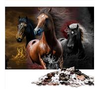 Jigsaw Puzzles for Adults and Kids Beautiful Horses Running 1000 Piece Cardboard Puzzles for Boys Girls Kids Home Decor and Gifts Size (26x38cm)