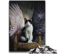 Jigsaw Puzzles for Adults Angel Cat 1000 Piece Puzzle,Toys Educational Games Stress Relieving Unique Birthday And Gifts (75x50cm)