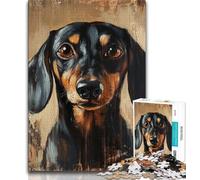 Jigsaw Puzzles for Adults Animal Dachshund Adult Jigsaw,Family Game Stress Reliever Difficult Challenge Suitable for Couples 75x50cm