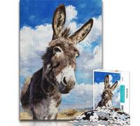 Jigsaw Puzzles for Adults Animal Donkey 1000 Piece Jigsaw,Challenging Family Activity Games DIY Toy for Home Wall Decor Gifts 26x38cm
