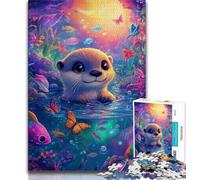 Jigsaw Puzzles for Adults Animal Otter Teenager Jigsaw,Stress Reliever Staycation Kill Time Parent-child Interaction (size 38x26cm)
