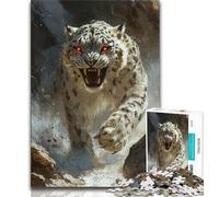Jigsaw Puzzles for Adults Animal Snow Leopard 1000 Piece Puzzle,Toys Educational Games Stress Relieving Unique Birthday And Gifts 75x50cm