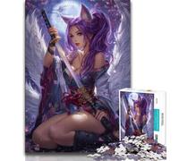 Jigsaw Puzzles for Adults Anime Fox Girl,Help The Brain Exercise Addictive Toys to Cultivate Patience Gift For Birthdays 38x26cm