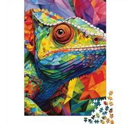Jigsaw Puzzles for Adults Art Chameleon 500 Piece Jigsaw Puzzle Wooden Jigsaw Puzzle Suitable for Adults for Home Decoration 500pcs (52x38cm)
