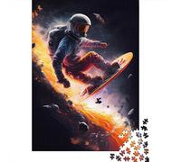 Jigsaw Puzzles for Adults Astronaut Galaxy Surfing 500 Piece Puzzle Wooden Puzzle for Adults And Age 18 Years Up Challenging Game Puzzles 500pcs (52x38cm)