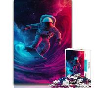 Jigsaw Puzzles for Adults Astronaut Space Surfing 1000 Piece Puzzle,Toys Educational Games Stress Relieving Unique Birthday And Gifts 26x38cm