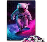 Jigsaw Puzzles for Adults Astronaut Surfing Help The Brain Exercise Addictive Toys to Cultivate Patience Suitable for Couples 26x38cm