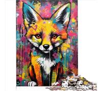 Jigsaw Puzzles for Adults Banksy Graffiti Slum Fox1000 Piece Wooden Puzzle Perfect for Ages 12+ Develops Language and Reading Skills Educational Size (50x75cm)