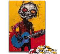 Jigsaw Puzzles for Adults Basquiat-style Guitarist 1000 Piece Jigsaw,Challenging Family Activity Games DIY Toy for Home Wall Decor Gifts (75x50cm)