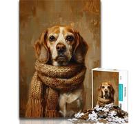 Jigsaw Puzzles for Adults Beagle Wearing Scarf Puzzles for Adults,learning Educational for Is Ideal As A Gift for The Whole Family 38x26cm