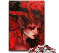 Jigsaw Puzzles for Adults Beautiful Lady Demon with Wings Adult Jigsaw,Family Game Stress Reliever Difficult Challenge Suitable for Couples (75x50cm)