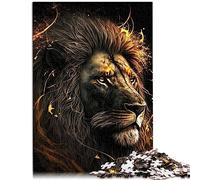 Jigsaw Puzzles for Adults Black and Gold Lion for Adults Puzzles 1000 Piece Jigsaws wooden puzzle for Adults Kids Family Games Size: 50x75cm