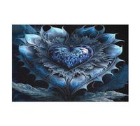 Jigsaw Puzzles for Adults Blue Heart 1000 Piece Jigsaw Puzzle Suitable for Adults And Children over 12 Years Old Wooden Puzzles Great Gift for Adults （75×50cm）