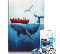 Jigsaw Puzzles for Adults Blue Whale at Sea 1000 Piece Puzzle,Learning Educational Toys Family Games Gifts for Friends And Family (size 38x26cm)
