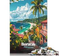 Jigsaw Puzzles for Adults Boracay Philippines Tropical Island View 1000 Piece Jigsaw Puzzle Wooden Jigsaw Puzzle Suitable for Adults for Home Decoration 1000pcs (75x50cm)