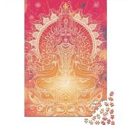 Jigsaw Puzzles For Adults Buddha Statue Wooden Puzzle 1000 Piece Creative Rectangular Jigsaw Brain Teasers Game 1000pcs (75x50cm)