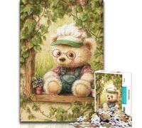 Jigsaw Puzzles for Adults Cartoon Teddy Bear Adult Jigsaw,Family Game Stress Reliever Difficult Challenge Suitable for Couples 26x38cm