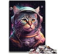 Jigsaw Puzzles for Adults Cat Astronaut for Age 14+ Challenging To Complete But Fun And Humorous Great Gifts And Toys 50x75cm