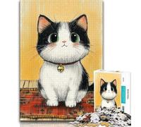 Jigsaw Puzzles for Adults Cat Sitting on The Mat Puzzles for Adults,learning Educational for Is Ideal As A Gift for The Whole Family 38x26cm