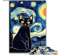 Jigsaw Puzzles for Adults Cat Under The Night Sky cardboard Puzzles 26X38CM Adult Game Gift Family Interactive Game Brain Challenge Gift