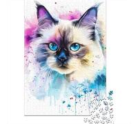 Jigsaw Puzzles For Adults Cat Wooden Puzzle 1000 Piece Creative Rectangular Jigsaw Brain Teasers Game 1000pcs (75x50cm)